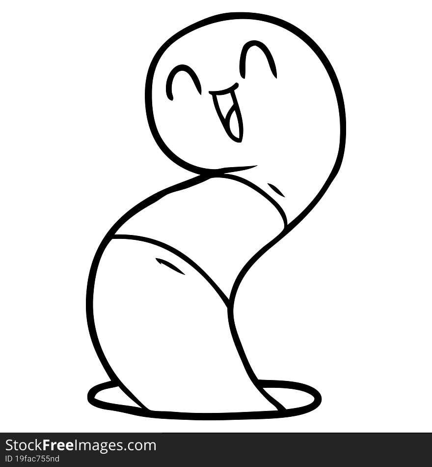 cartoon happy worm. cartoon happy worm