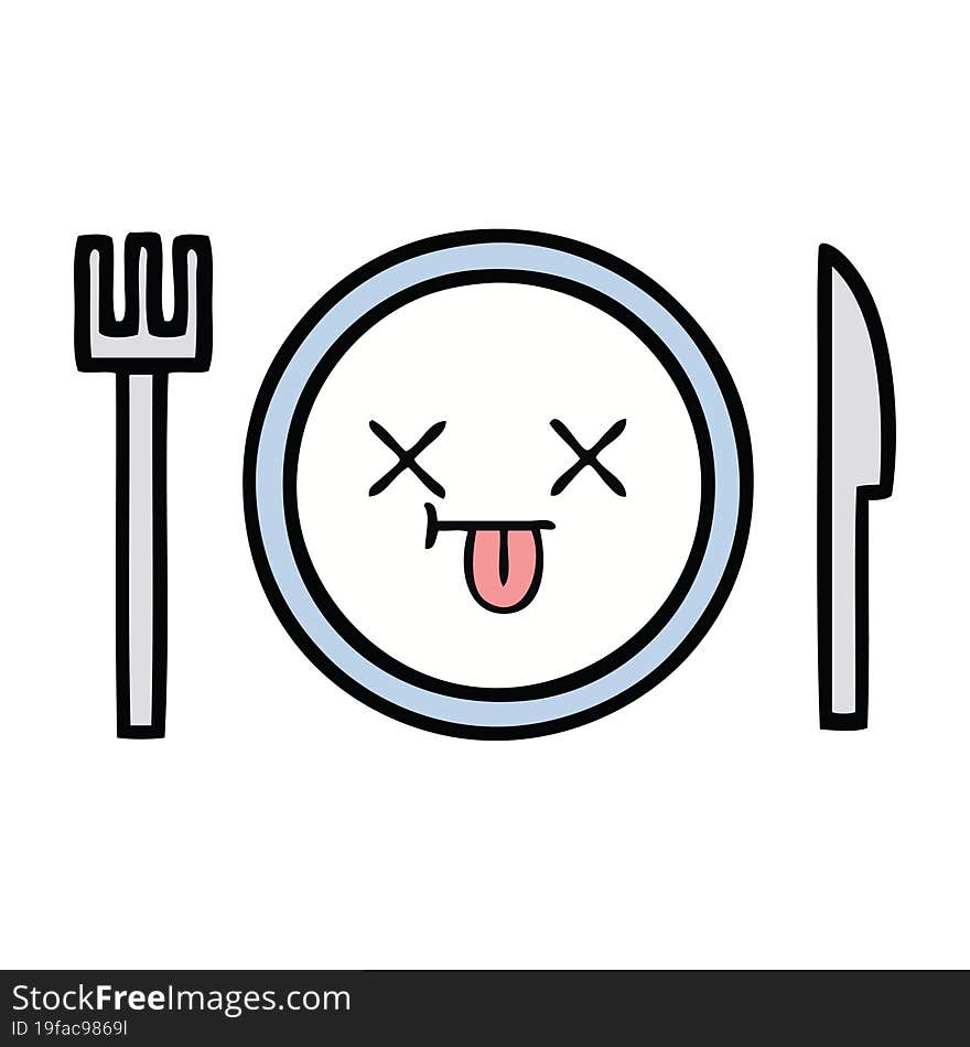 Cute Cartoon Dinner Plate