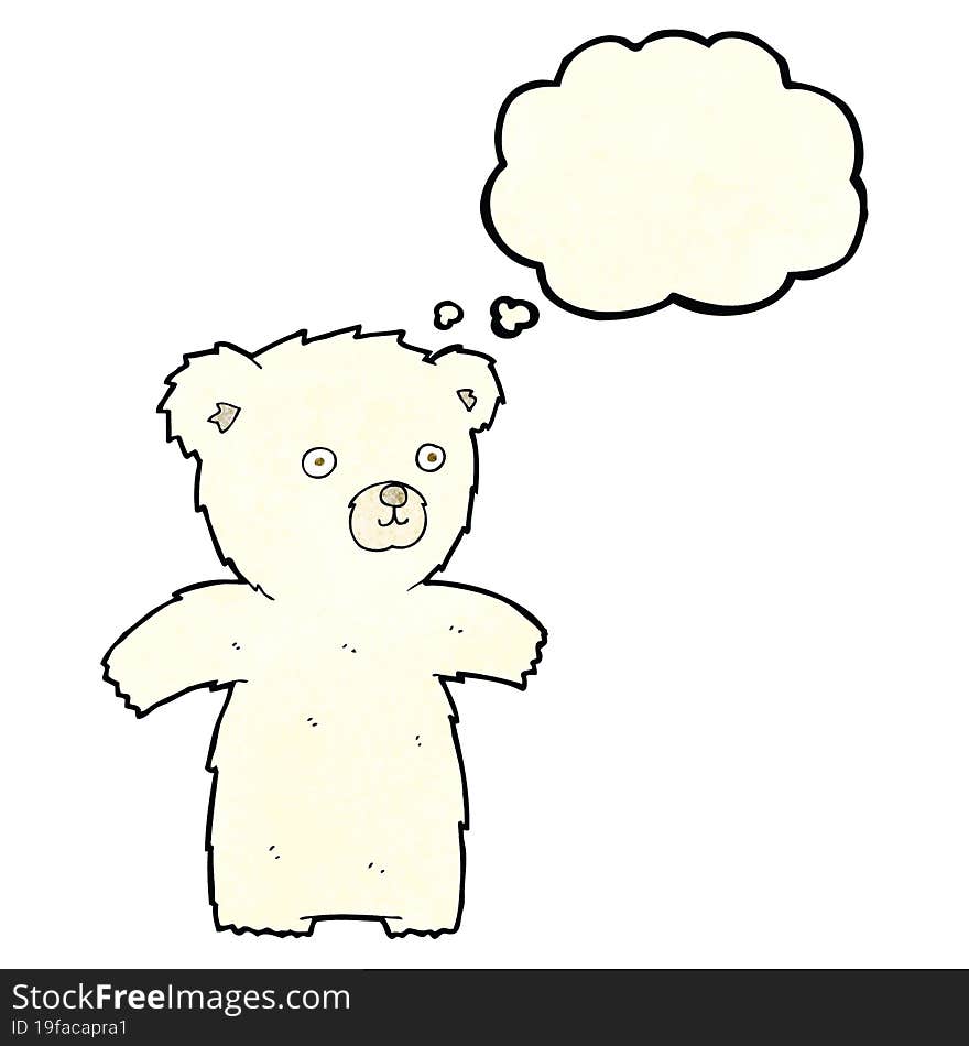 Cute Cartoon Polar Bear With Thought Bubble