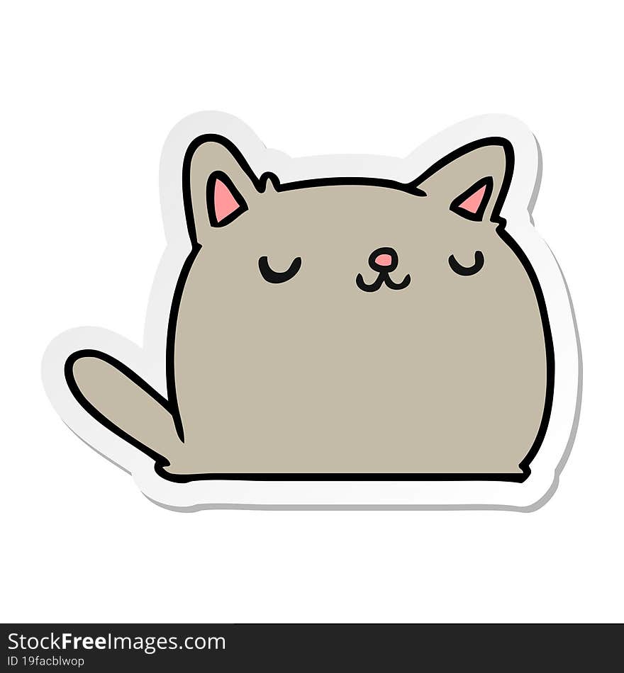 Sticker Cartoon Of Cute Kawaii Cat