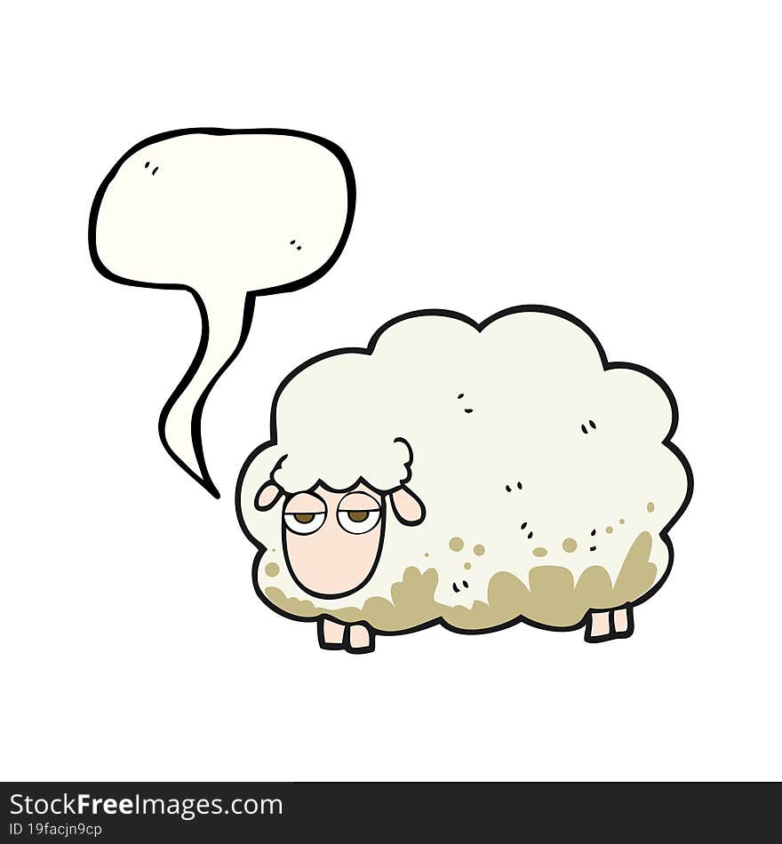 speech bubble cartoon muddy winter sheep