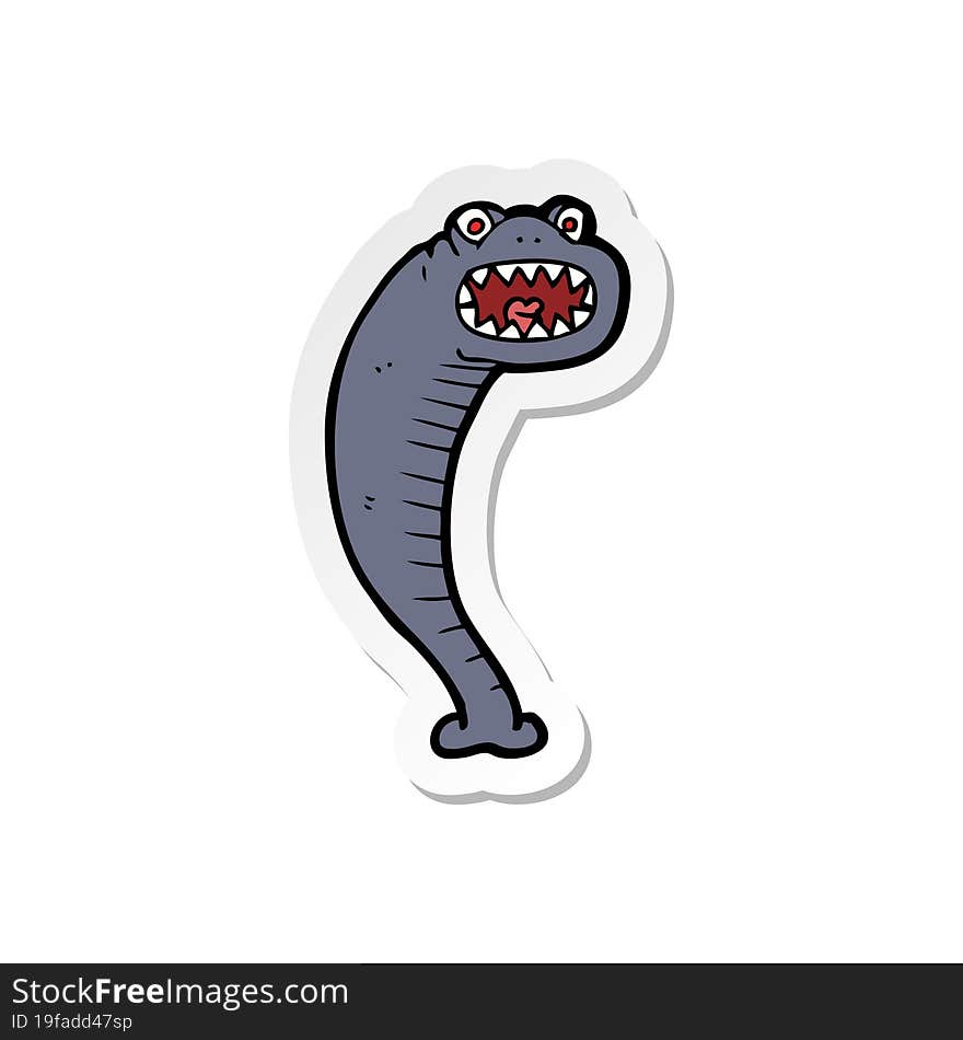 sticker of a cartoon leech