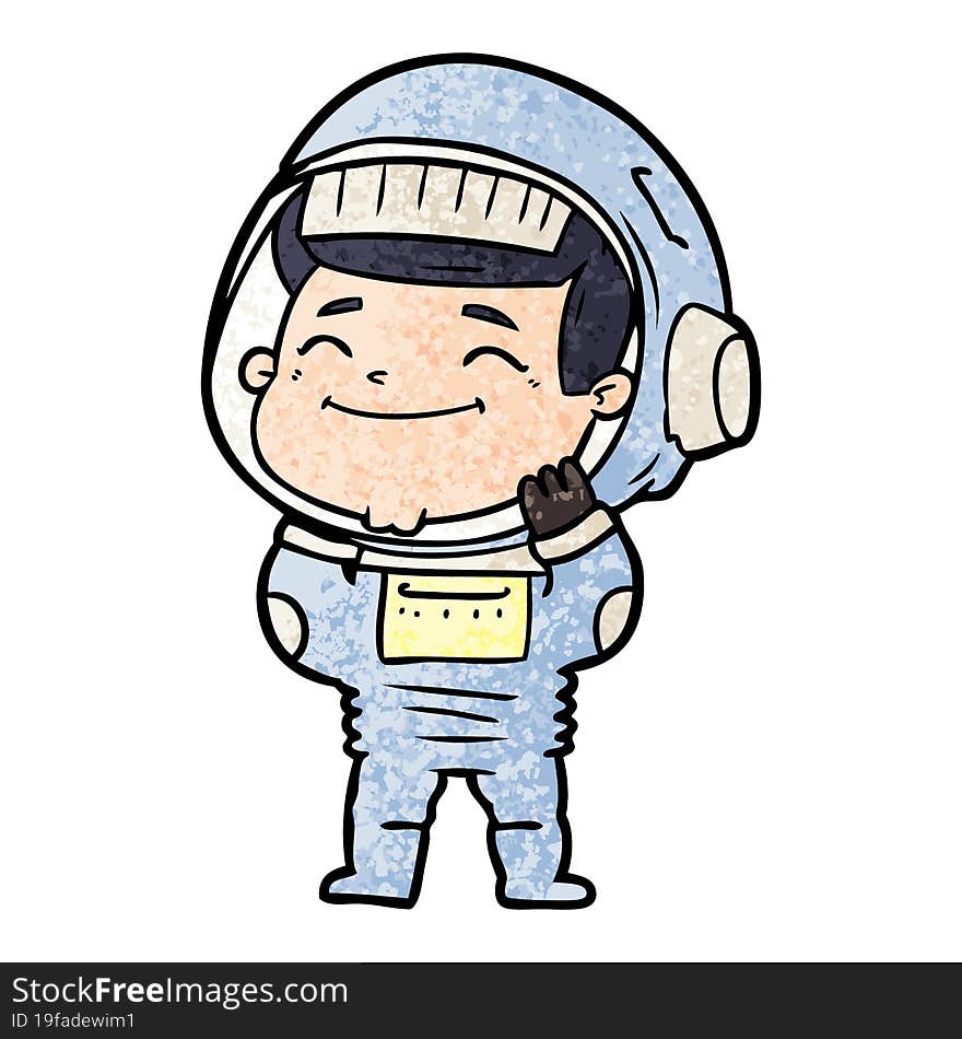 happy cartoon astronaut. happy cartoon astronaut