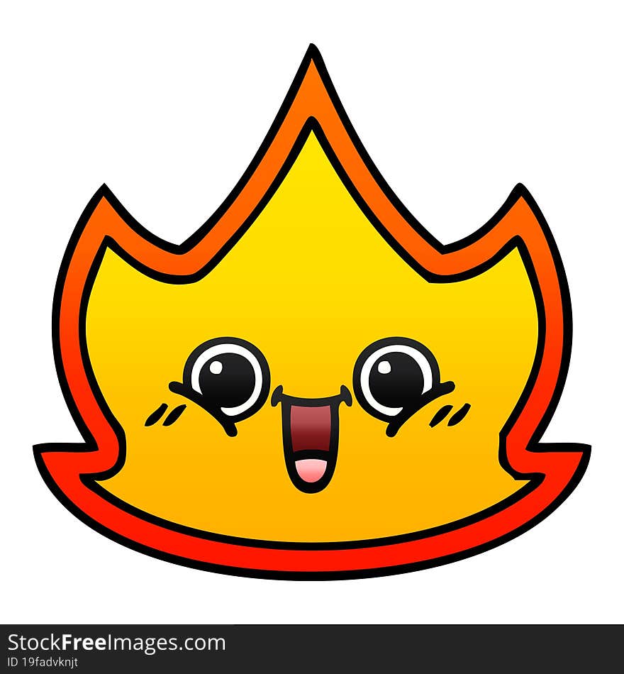 gradient shaded cartoon fire