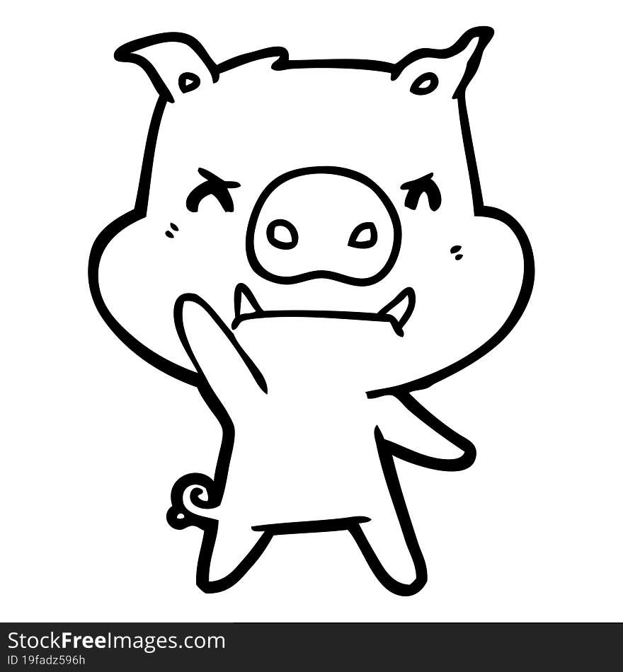 angry cartoon pig. angry cartoon pig