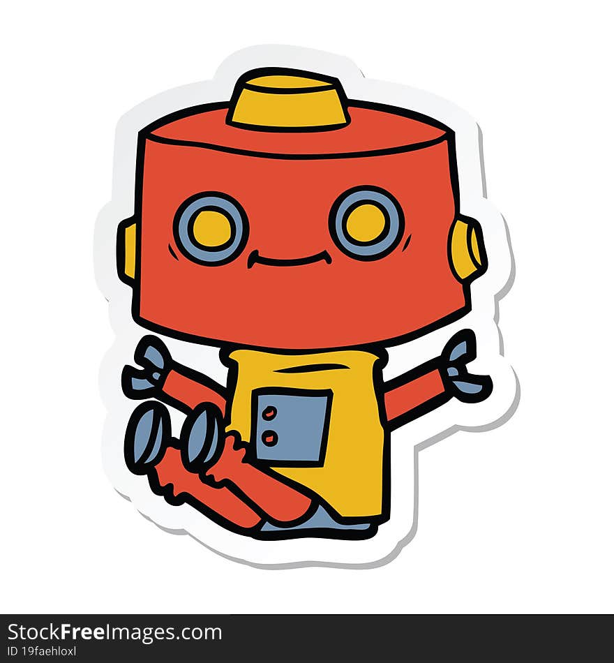 sticker of a cartoon robot