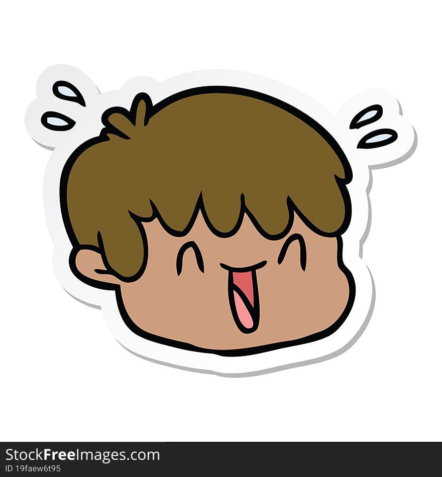 sticker of a cartoon male face