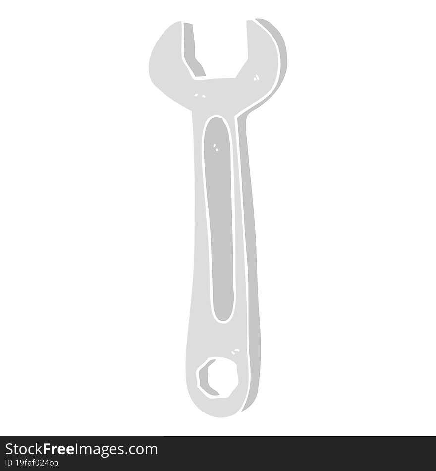 flat color illustration of a cartoon spanner