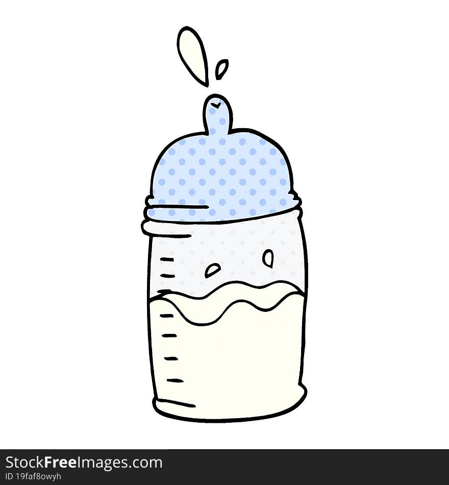 cartoon doodle baby bottle