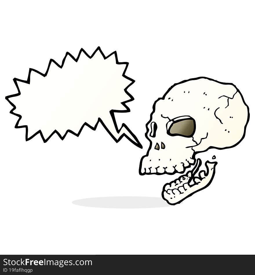 Cartoon Spooky Skull With Speech Bubble