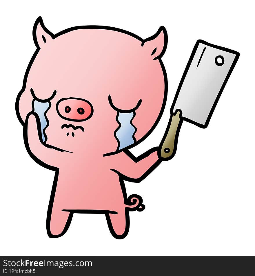 cartoon pig crying. cartoon pig crying