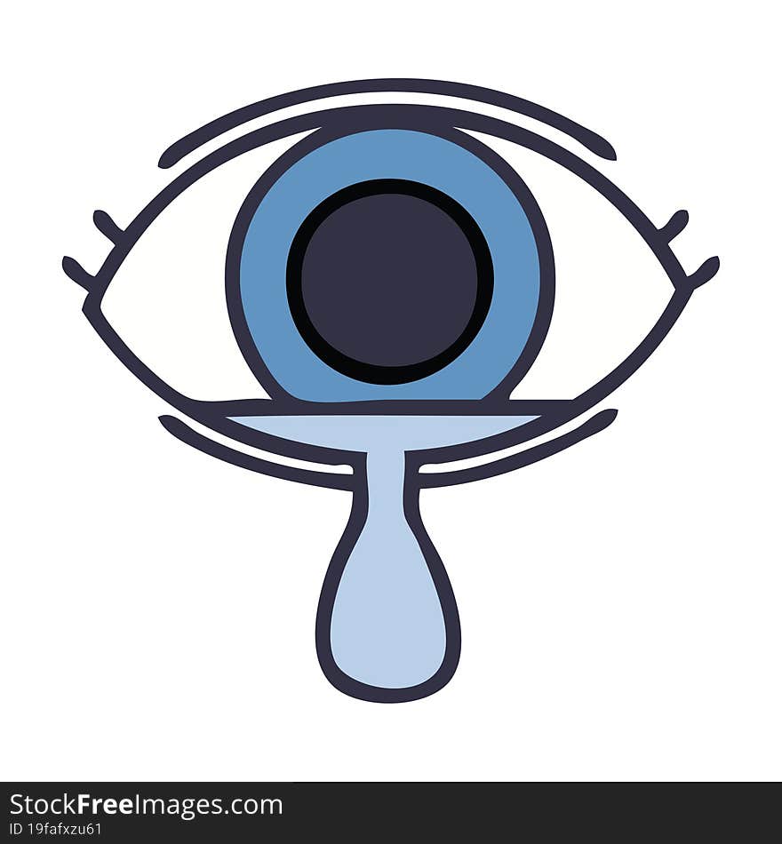 cute cartoon crying eye