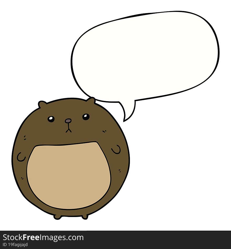 cartoon bear and speech bubble