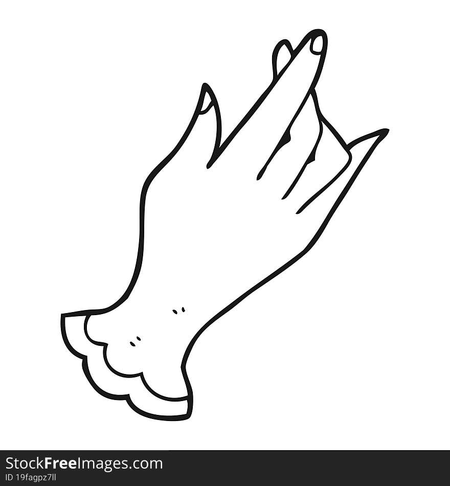 black and white cartoon hand