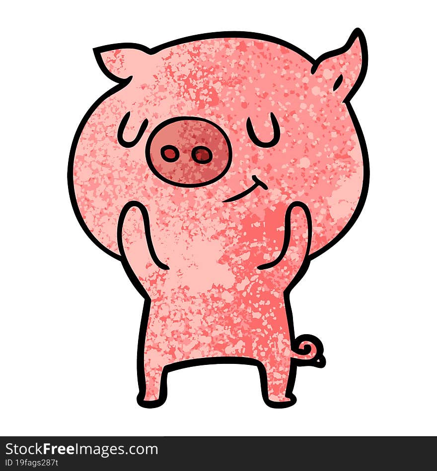 happy cartoon pig. happy cartoon pig