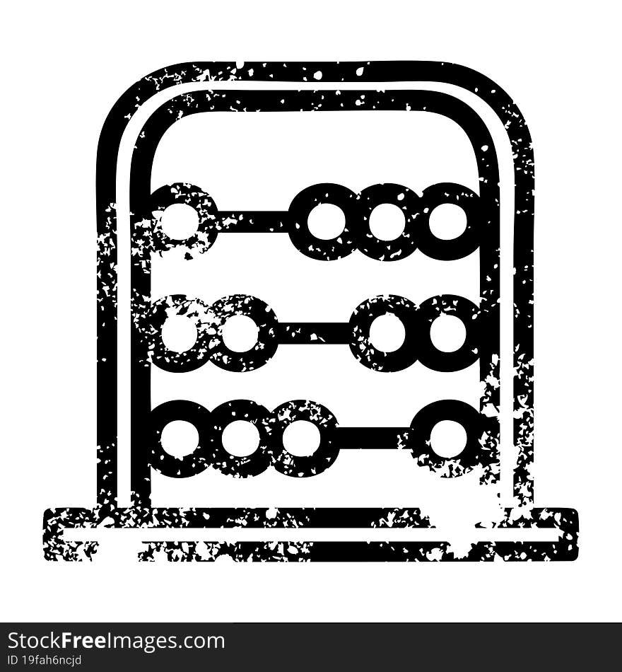 traditional abacus distressed icon