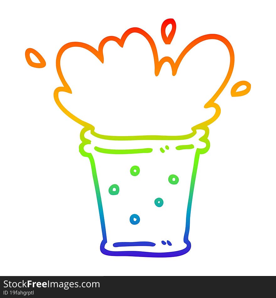 rainbow gradient line drawing cartoon fizzy drink