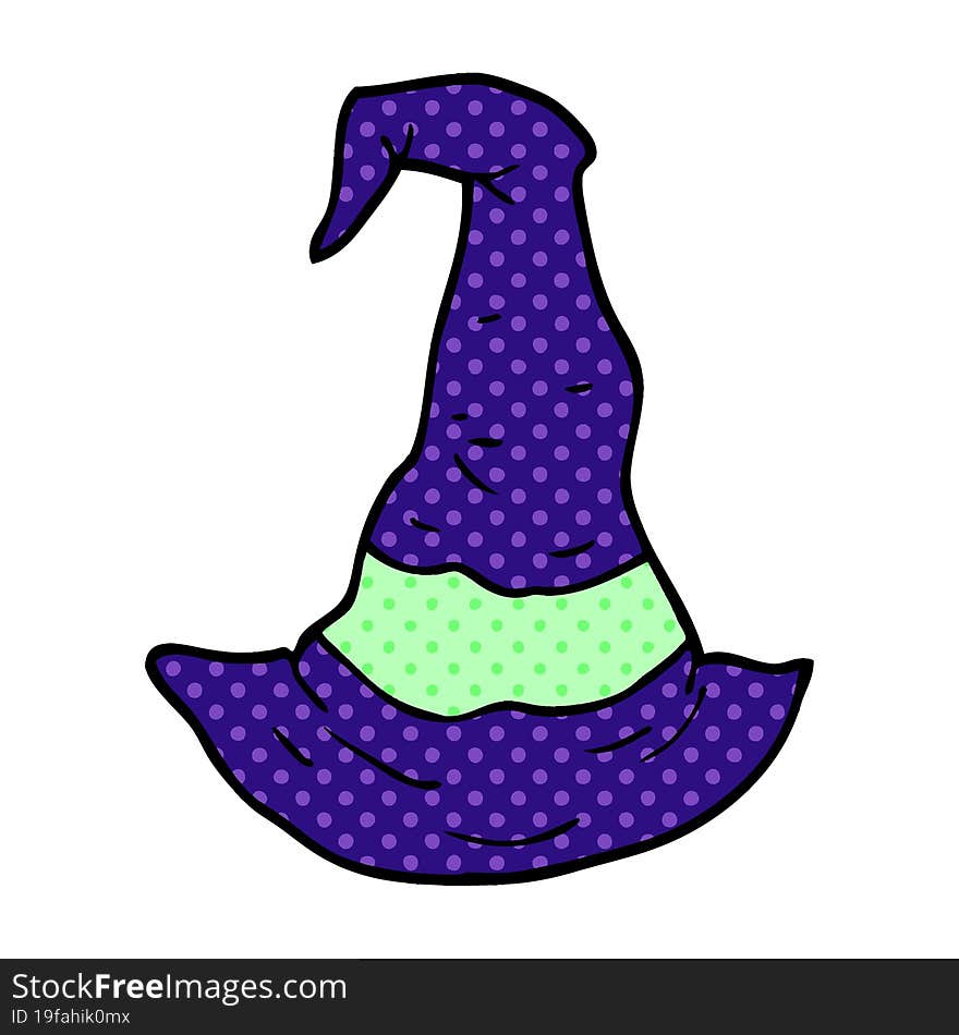 cartoon doodle witch hat