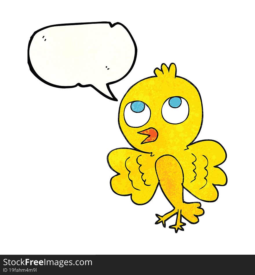 Speech Bubble Textured Cartoon Bird