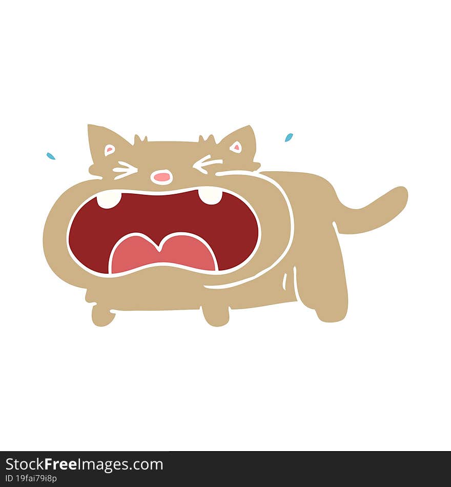 Cartoon Doodle Crying Cat