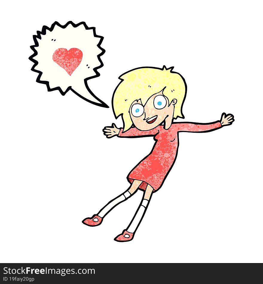 cartoon woman in love