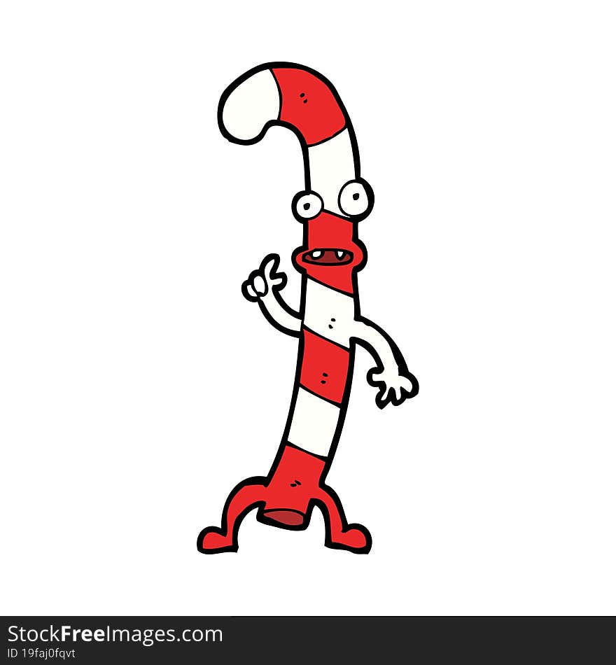 cartoon dancing christmas candy cane