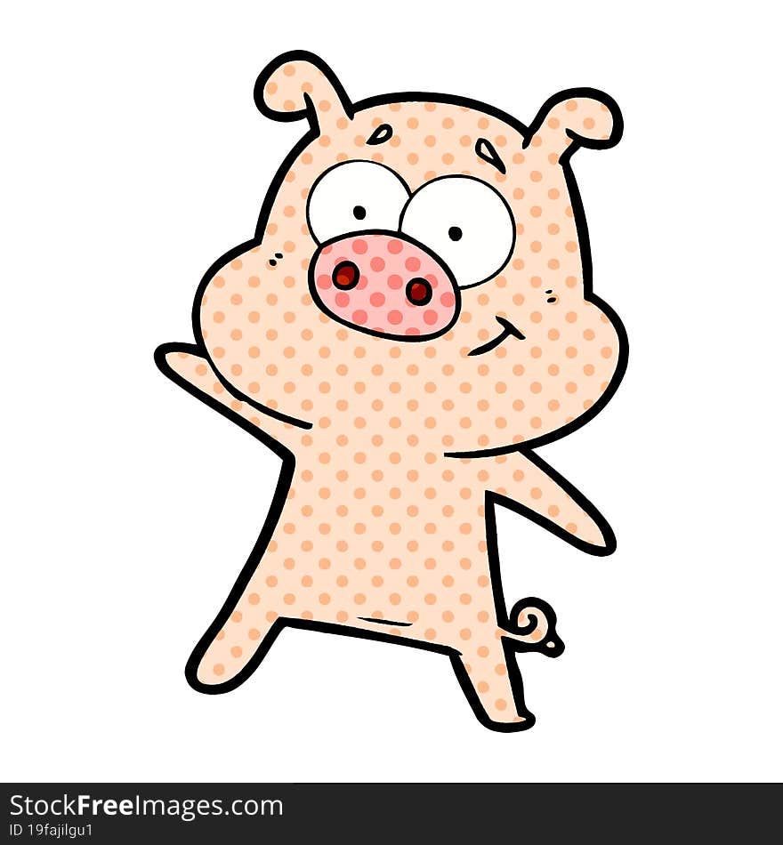 happy cartoon pig. happy cartoon pig