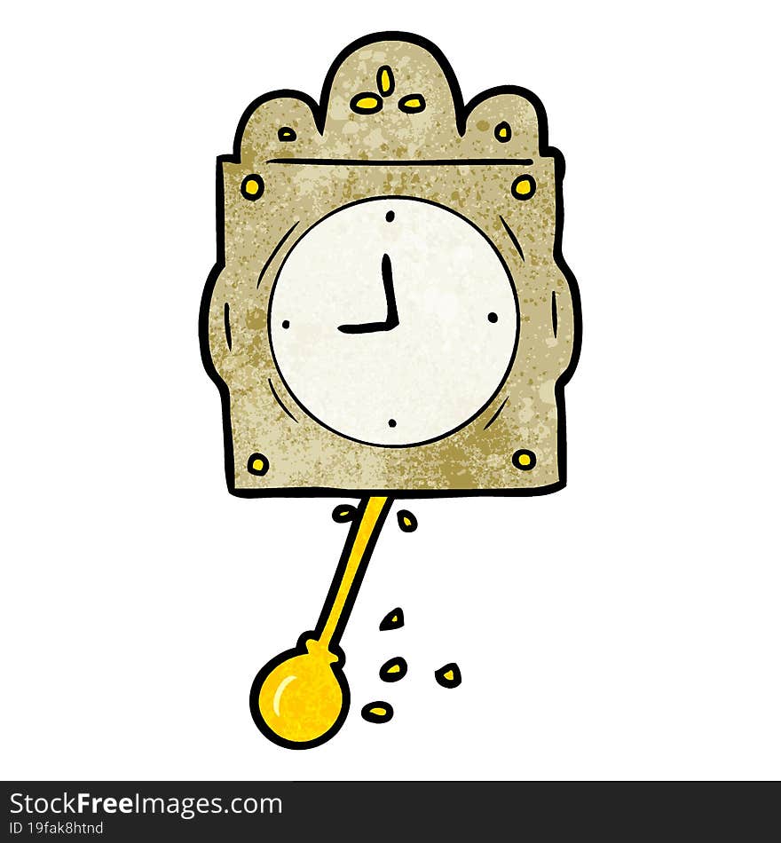 cartoon ticking clock with pendulum. cartoon ticking clock with pendulum