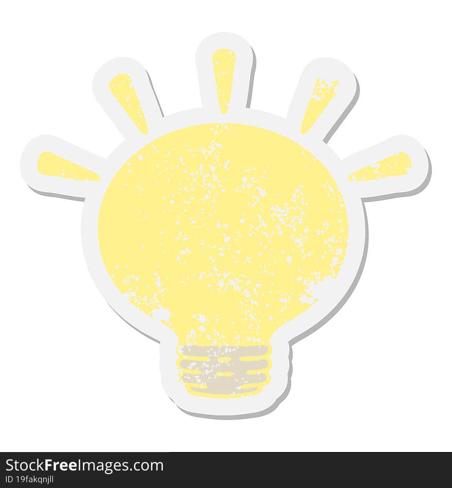 shining light bulb grunge sticker