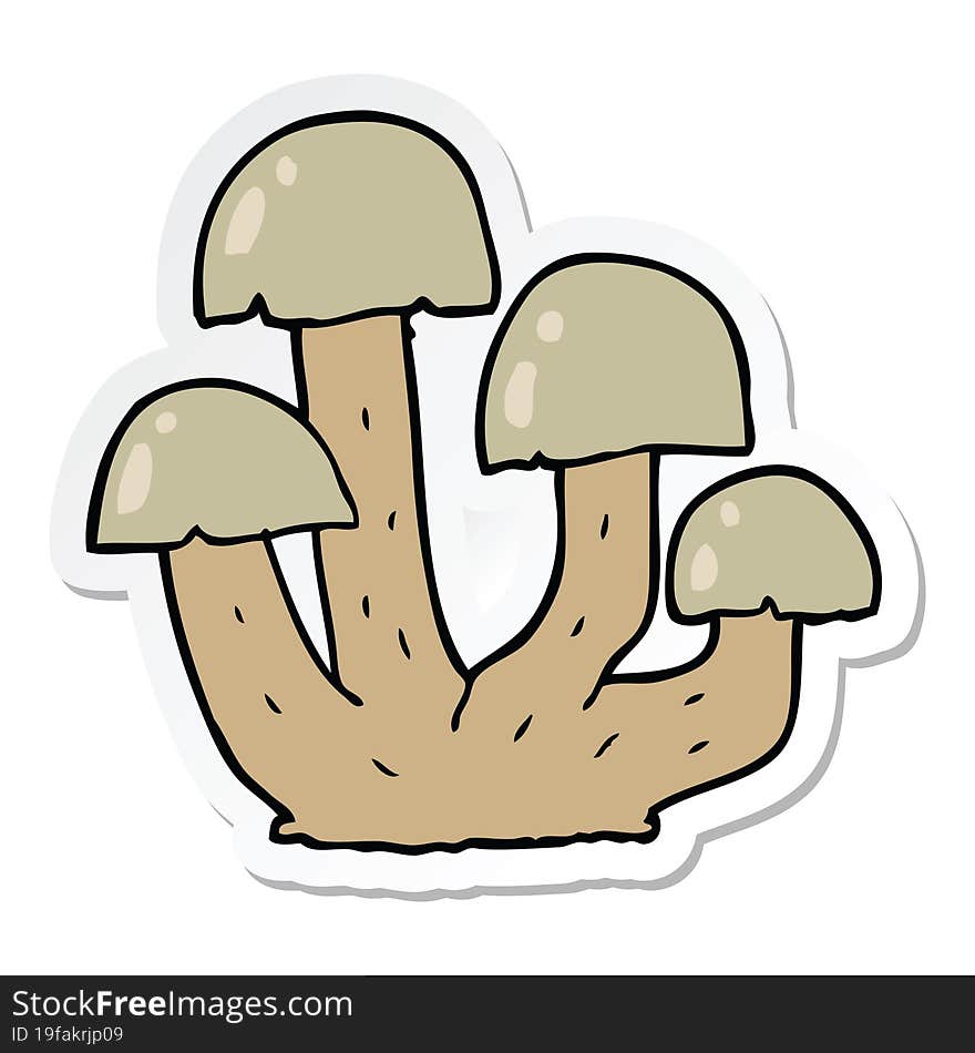 sticker of a cartoon mushroom