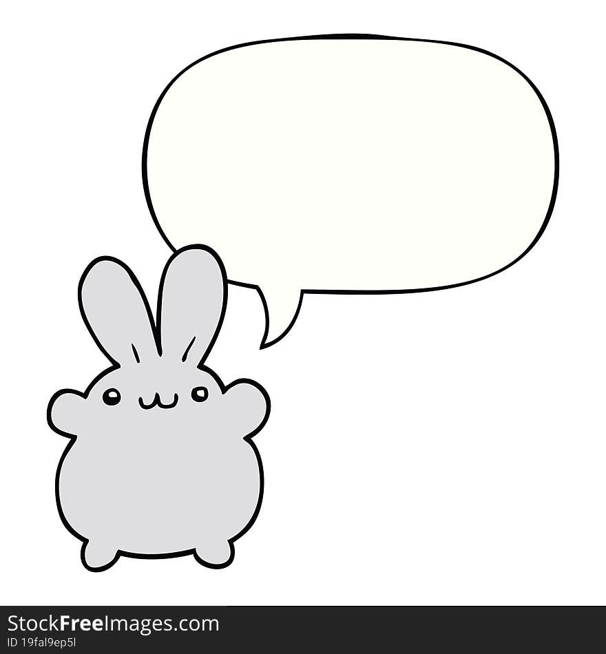 cartoon rabbit with speech bubble. cartoon rabbit with speech bubble