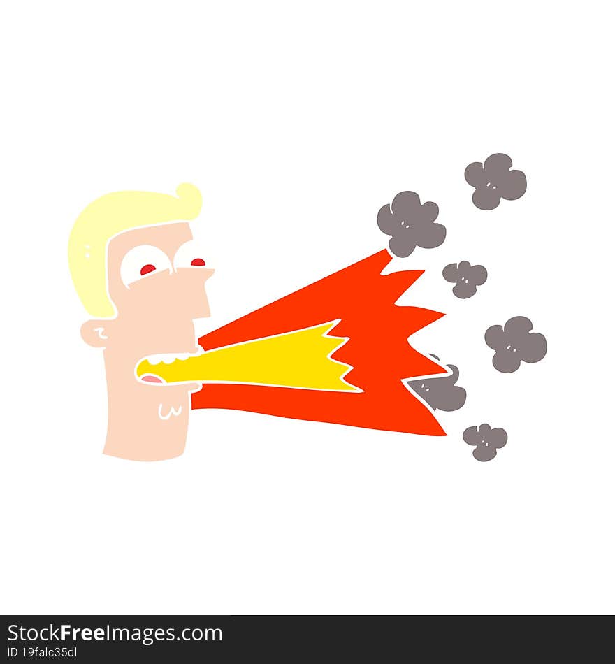 flat color illustration of a cartoon shouting man