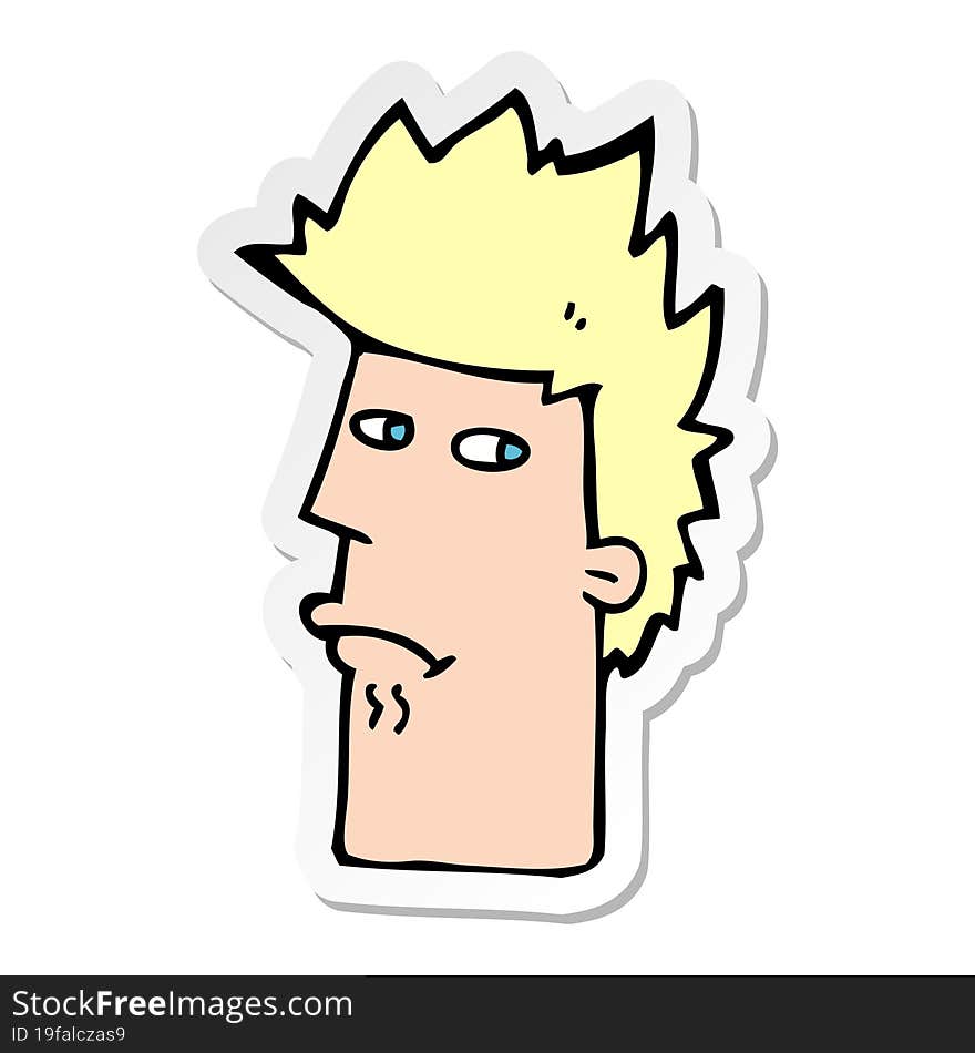 sticker of a cartoon nervous expression