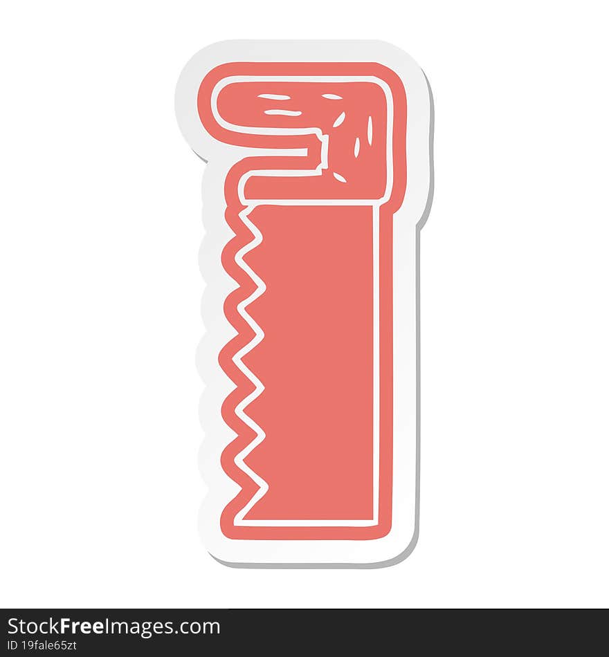 cartoon sticker of a metal saw