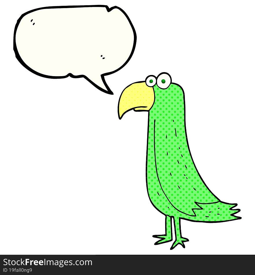 comic book speech bubble cartoon parrot