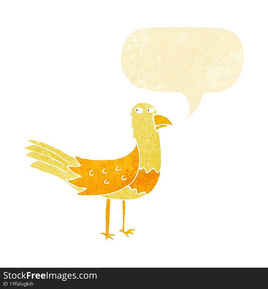 cartoon bird with thought bubble