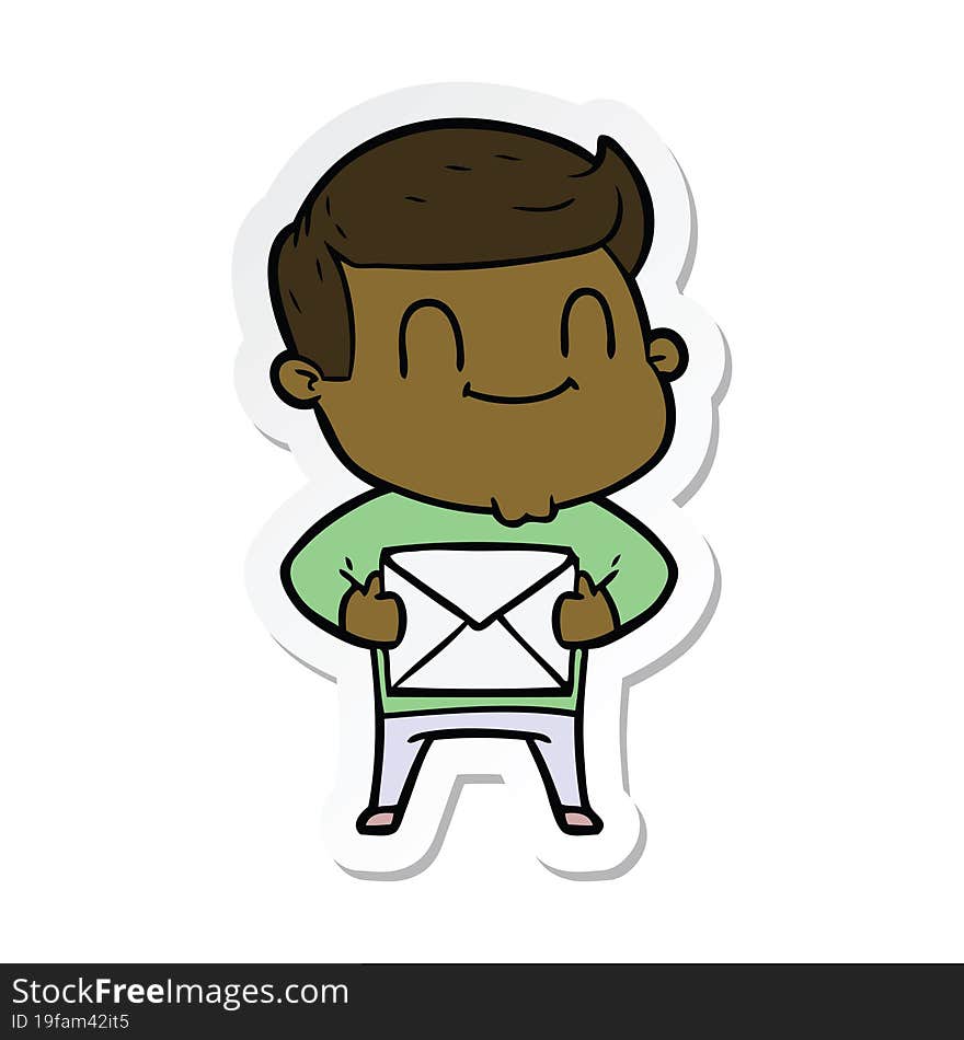 sticker of a cartoon friendly man