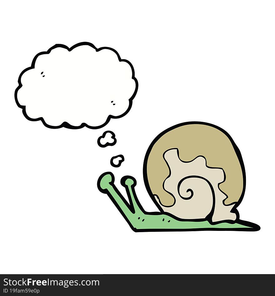 Cartoon Snail With Thought Bubble