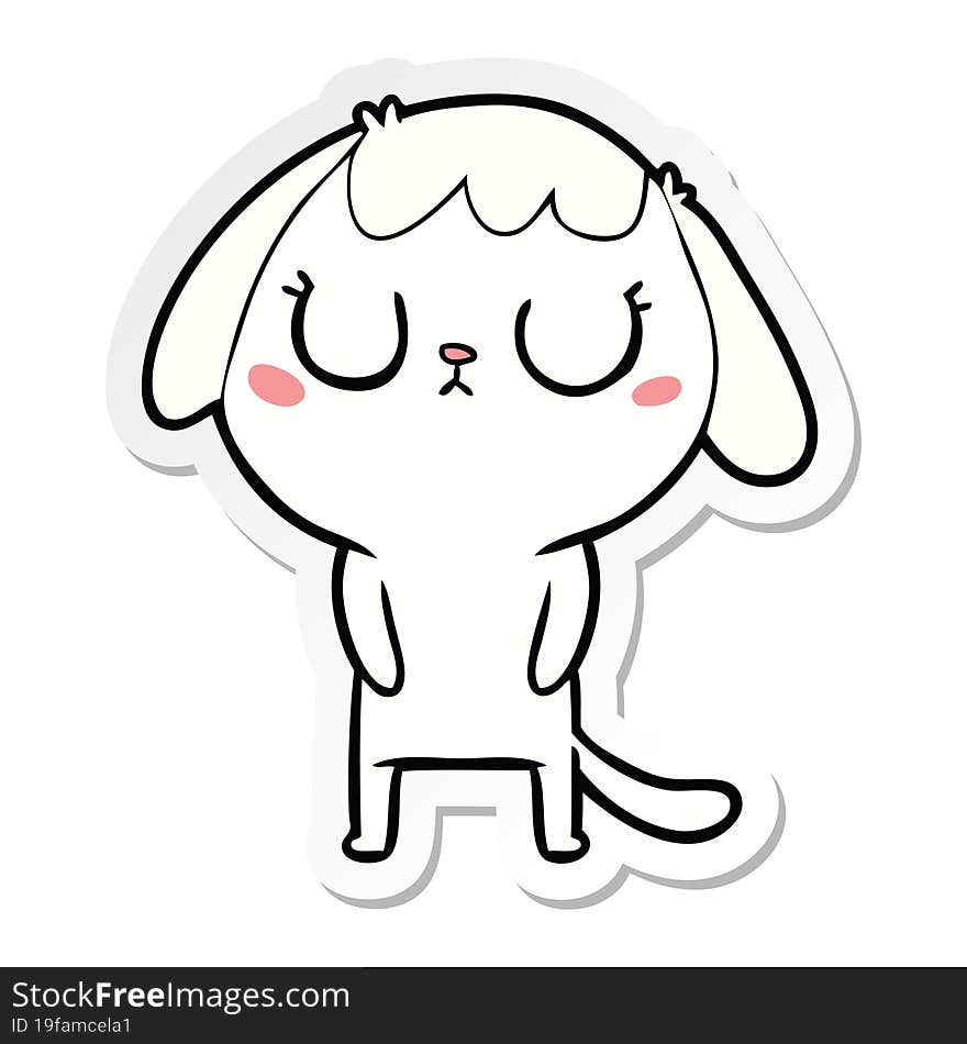 Sticker Of A Cute Cartoon Dog