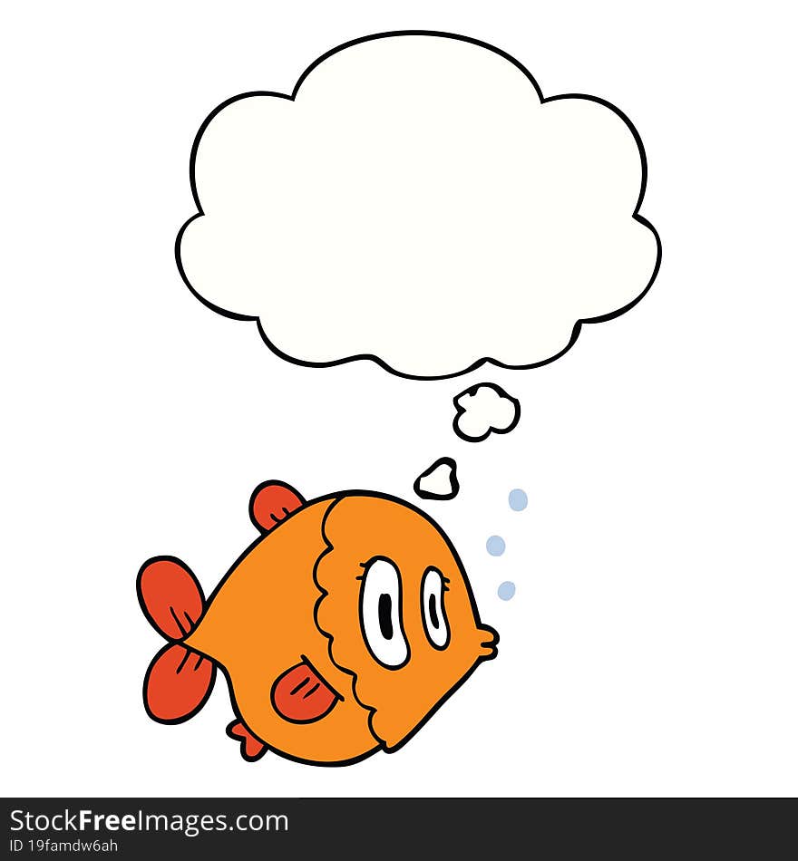 Cartoon Fish And Thought Bubble