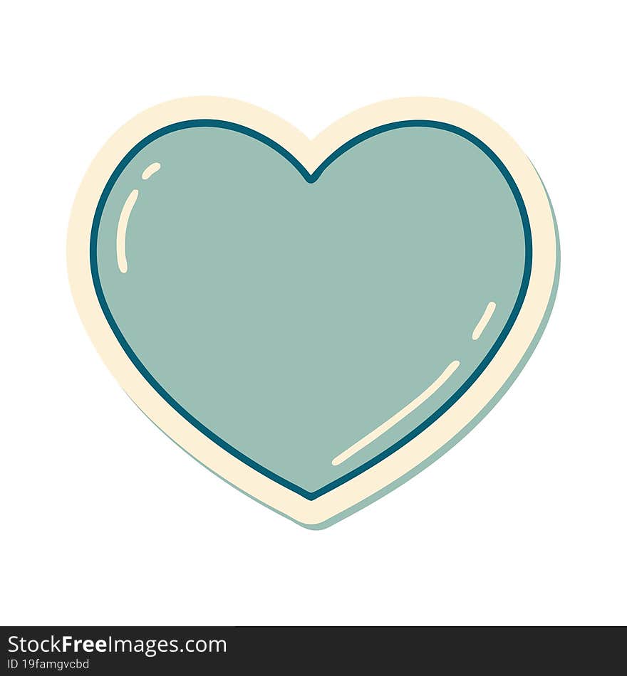 sticker of tattoo in traditional style of a heart. sticker of tattoo in traditional style of a heart