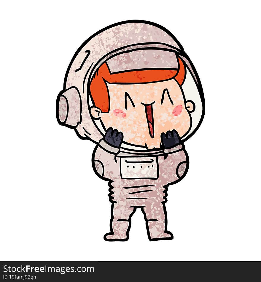 happy cartoon astronaut. happy cartoon astronaut