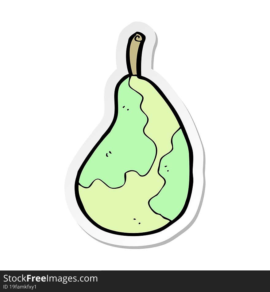 sticker of a cartoon pear