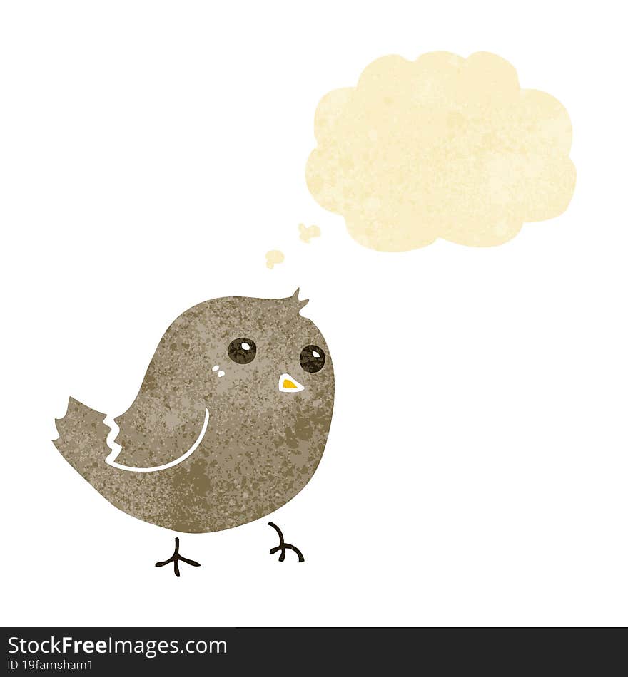 cartoon bird with thought bubble