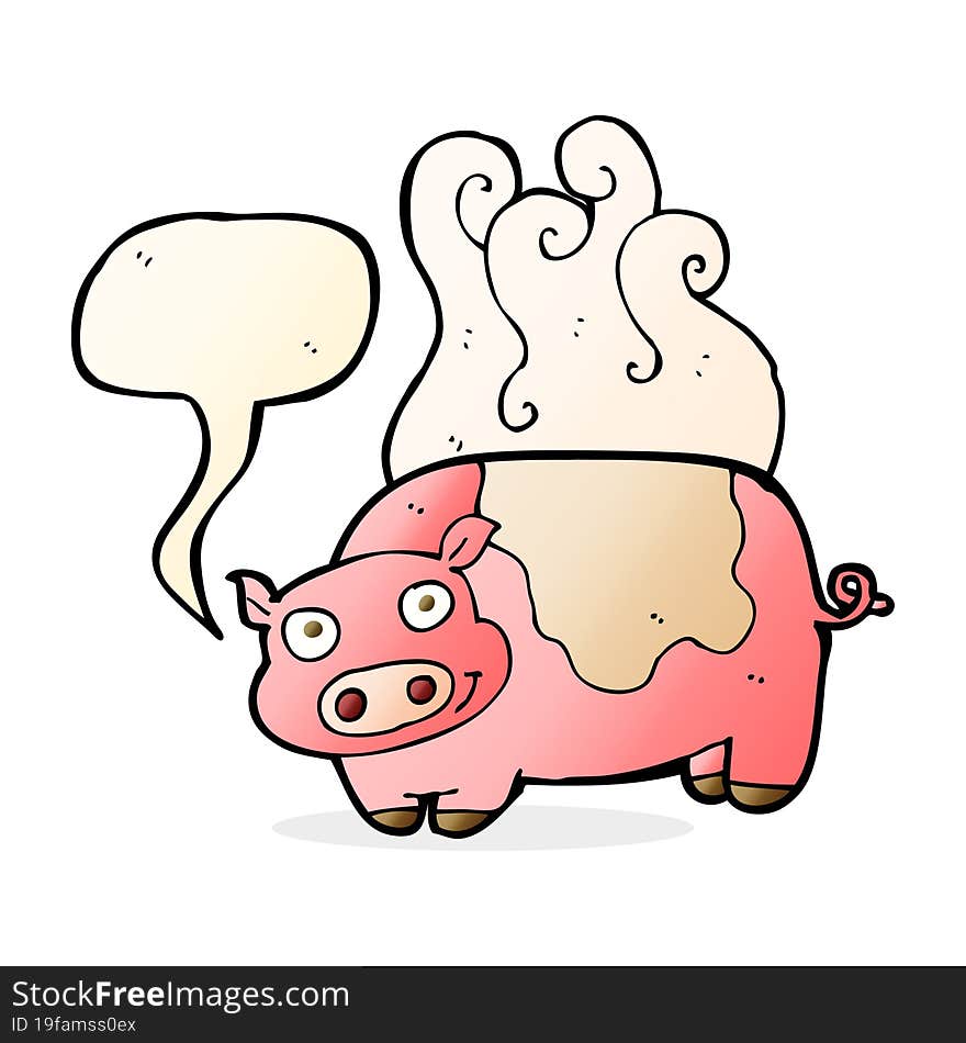 Cartoon Pig With Speech Bubble