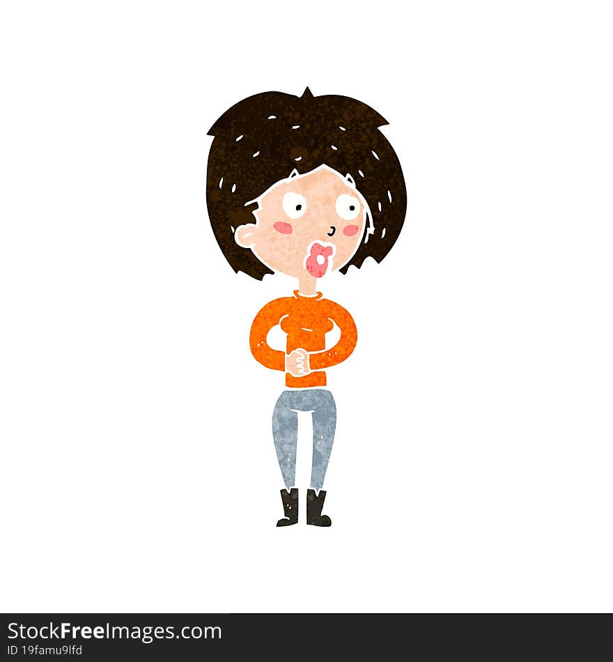 cartoon surprised woman