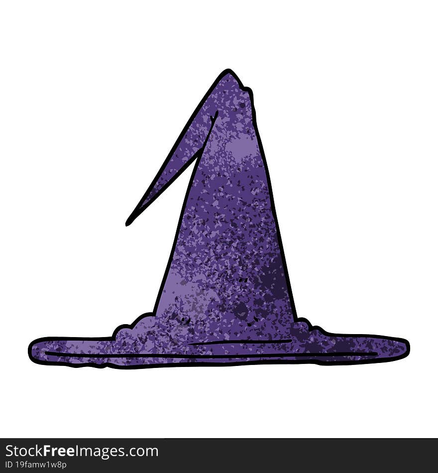 cartoon doodle witch hat