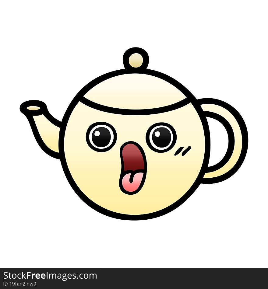 Gradient Shaded Cartoon Tea Pot