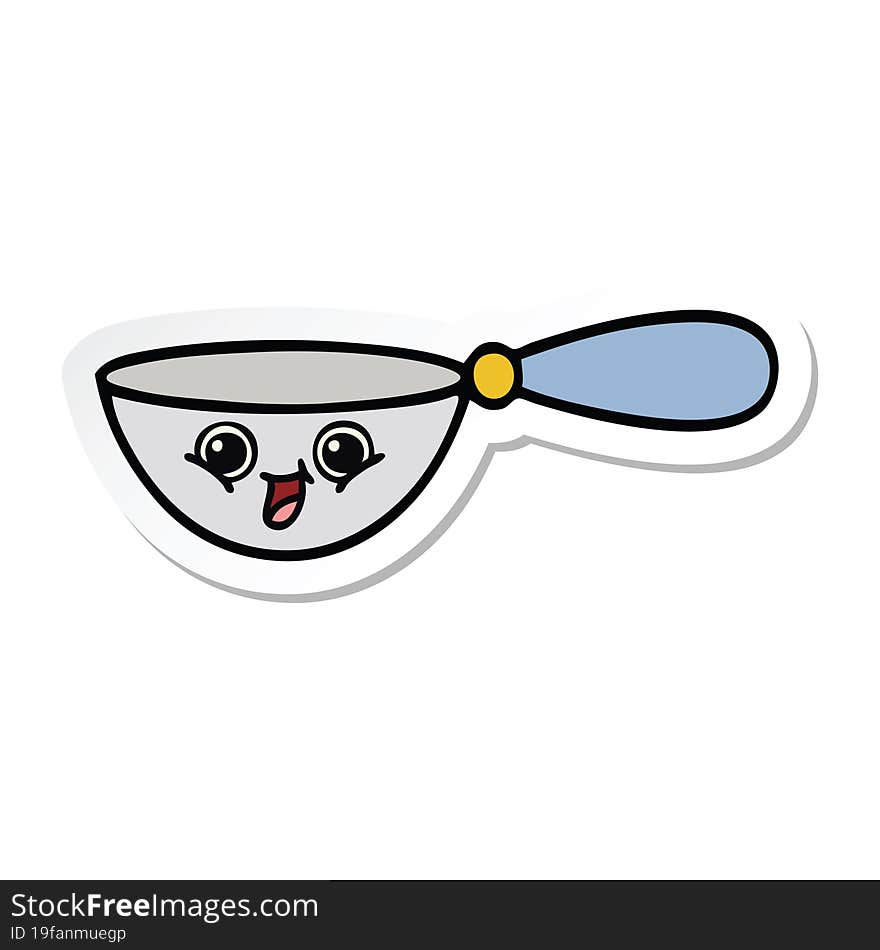 Sticker Of A Cute Cartoon Measuring Spoon