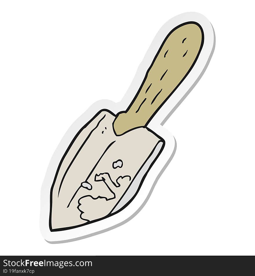 sticker of a cartoon trowel